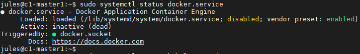 docker service disabled