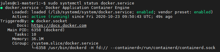 docker service enabled